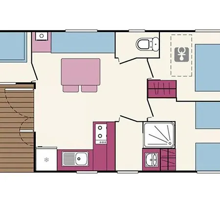 Mobil 34m² Avec Terrasse Pour 6 A - Api-1-52-331 Campingplatz