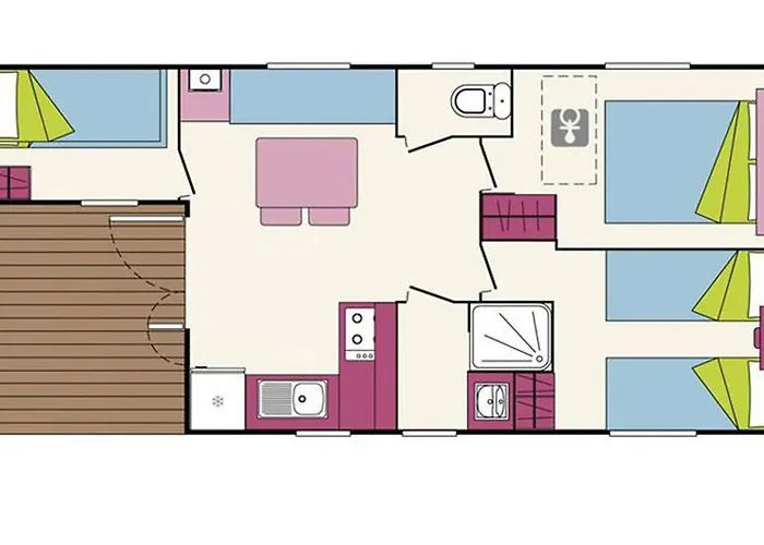 Mobil 34m² Avec Terrasse Pour 6 A - Api-1-52-331 Kemp